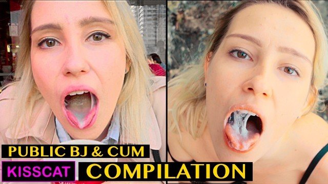 Kiss Cat: Risky Blowjob with Cum in Mouth & Swallow - Public Agent Pickup Student to Outdoor Sucking / Kisscat
