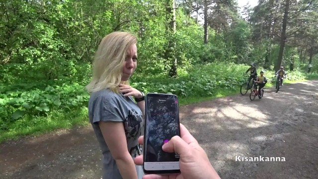 Kisankanna: I play with my wife in the city Park of Lovense! Sex, squirt in public