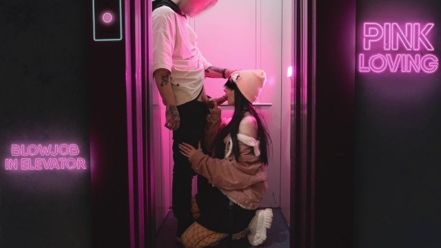 Pinkloving: Hot blowjob in the elevator