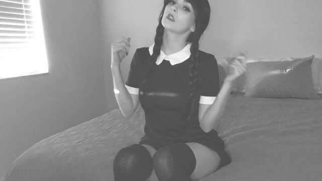 Sweet Nymph: Wednesday Addams at College. Slutty Witch