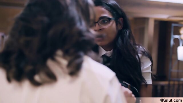 This geeky Indian schoolgirl teenie gets rough fucked