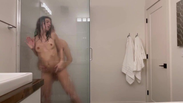 Joey Lee, Mav Lee: Steamy Glass Shower: Hot Couple on Vacation
