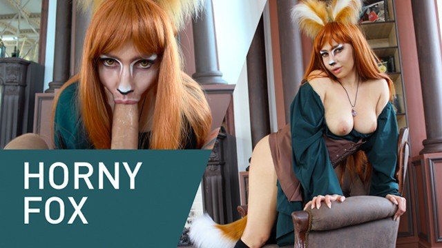 Kriss Kiss: Horny Fox Sucks Huge Cock Eagerly! Cosplay, 4K!