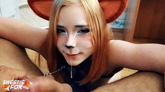 Sweetie Fox, Moon Fleur: Kitsune Deepthroat Dick and Cum in Mouth